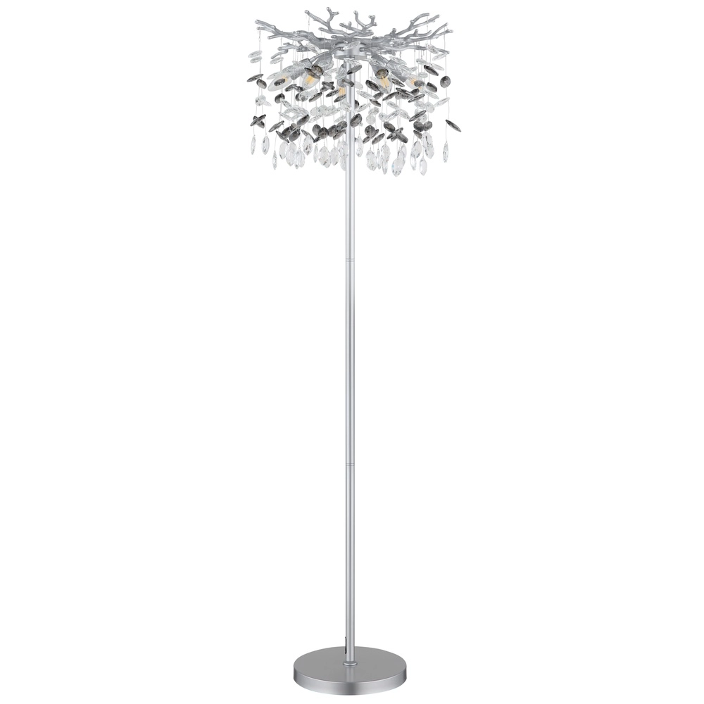 Lampe de pied Queena Gris argenté Ø 46cm Globo 9007371531684