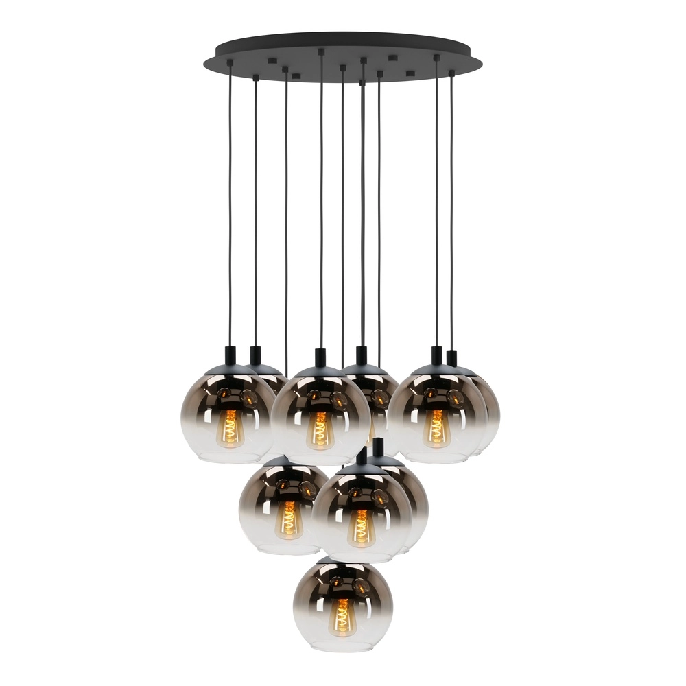 Suspension Ariscani 1 10 lumières noir