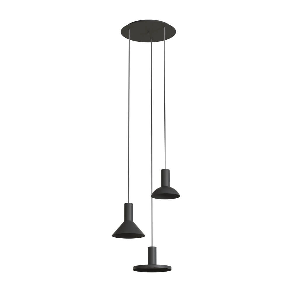 Lampe suspendue 3 lumières Hermanos noir Lampe suspendue 3 lumières Hermanos noir