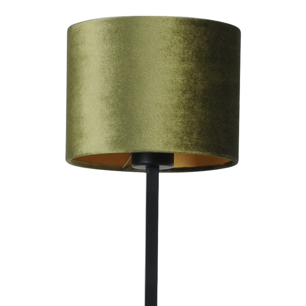 Lampe de table noire Venus avec abat-jour vert olive Masterlight 8718121218298