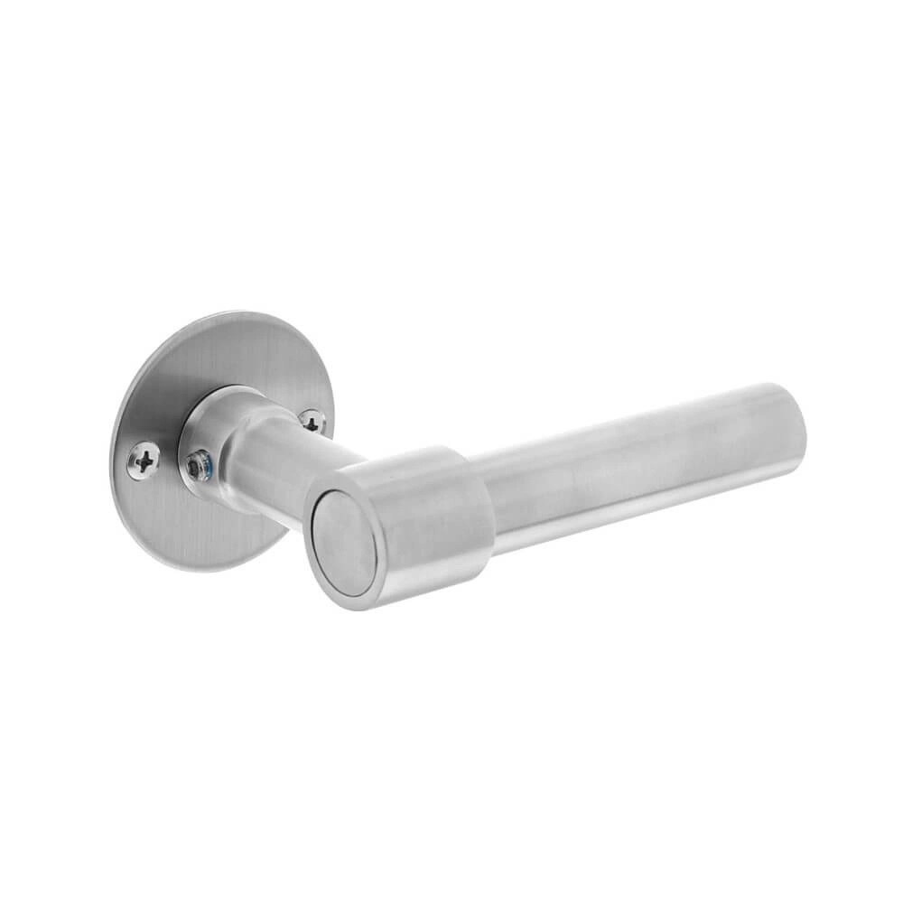 Poignée de porte modèle L/L Krucko avec rosace plate 2mm en acier inoxydable