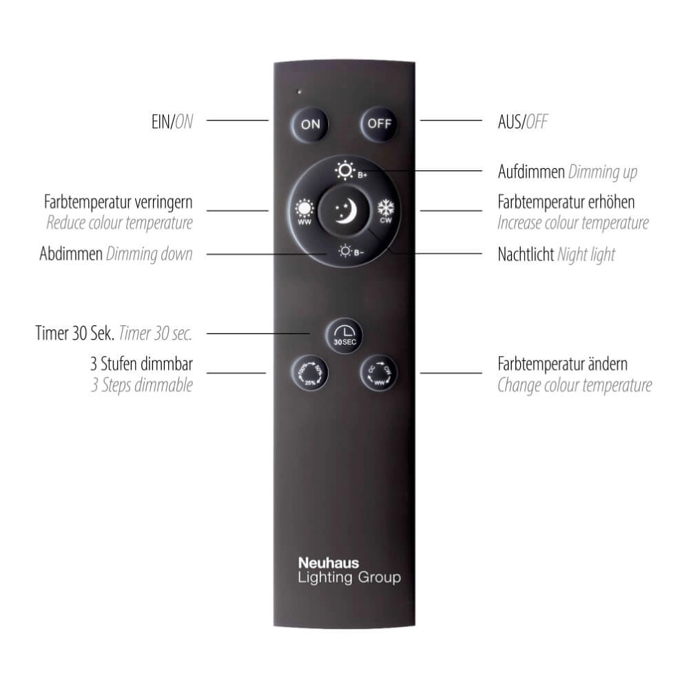 Plafonnier Pure Mira 4 lumières en aluminium Paul Neuhaus 4012248358870