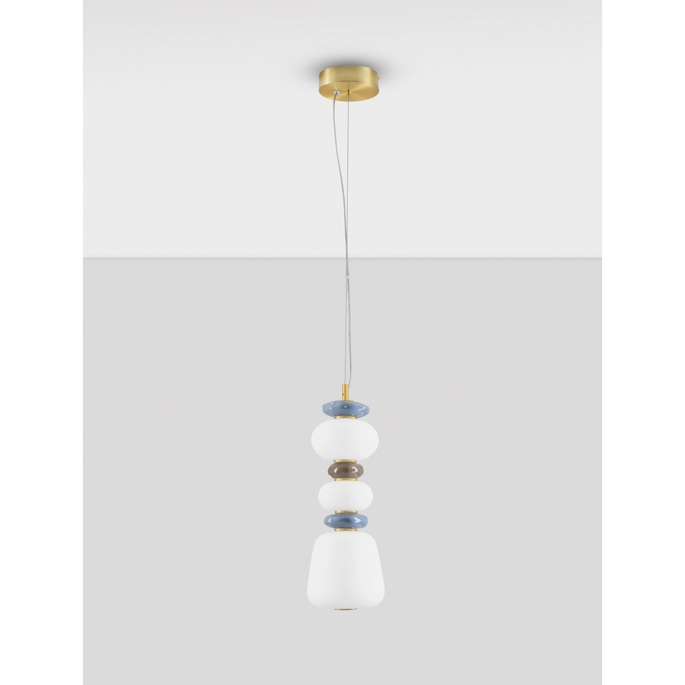 Suspension Palo blanc - bleu - marron Lyora 5212017483751