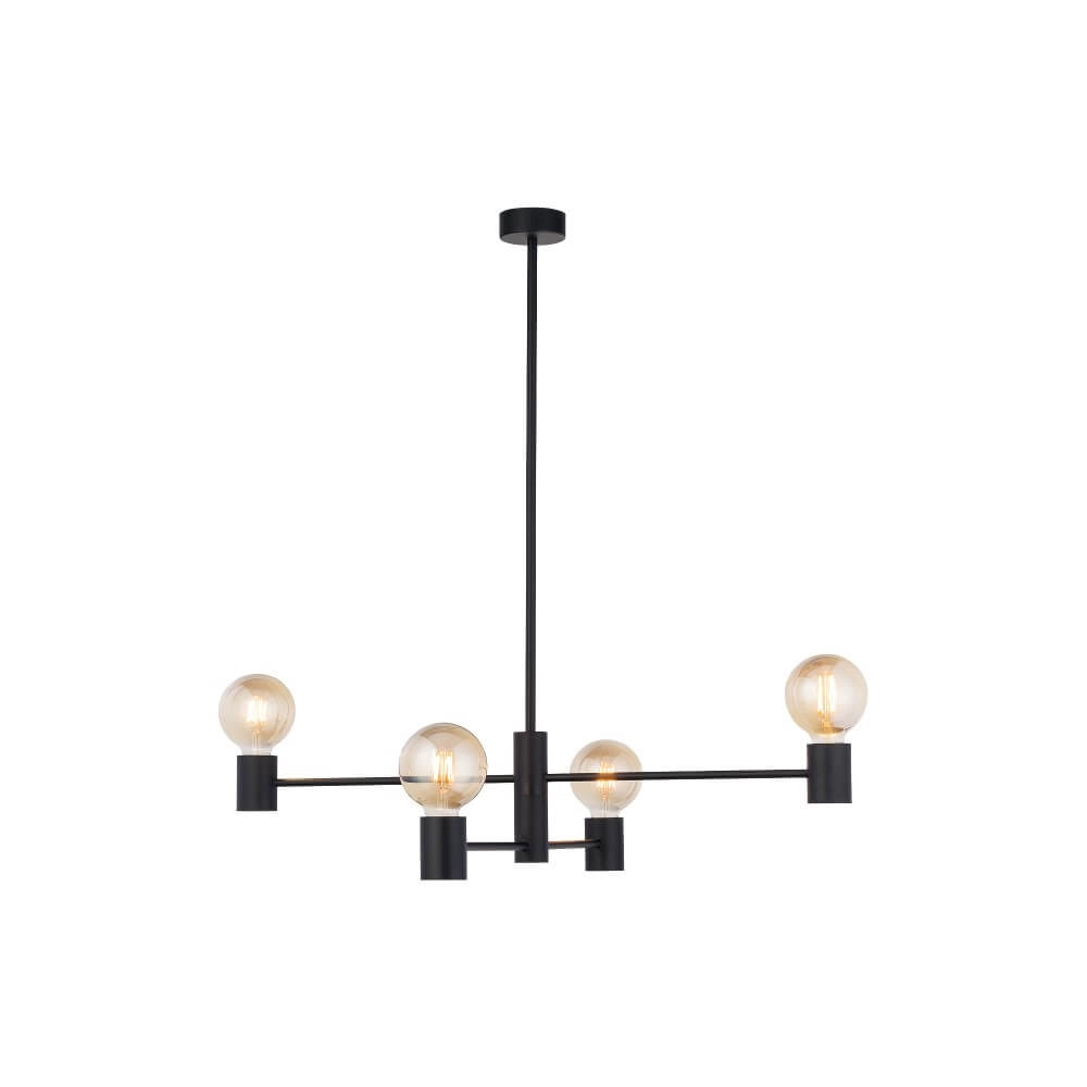 Lampe suspendue noire 4 lumières Radius