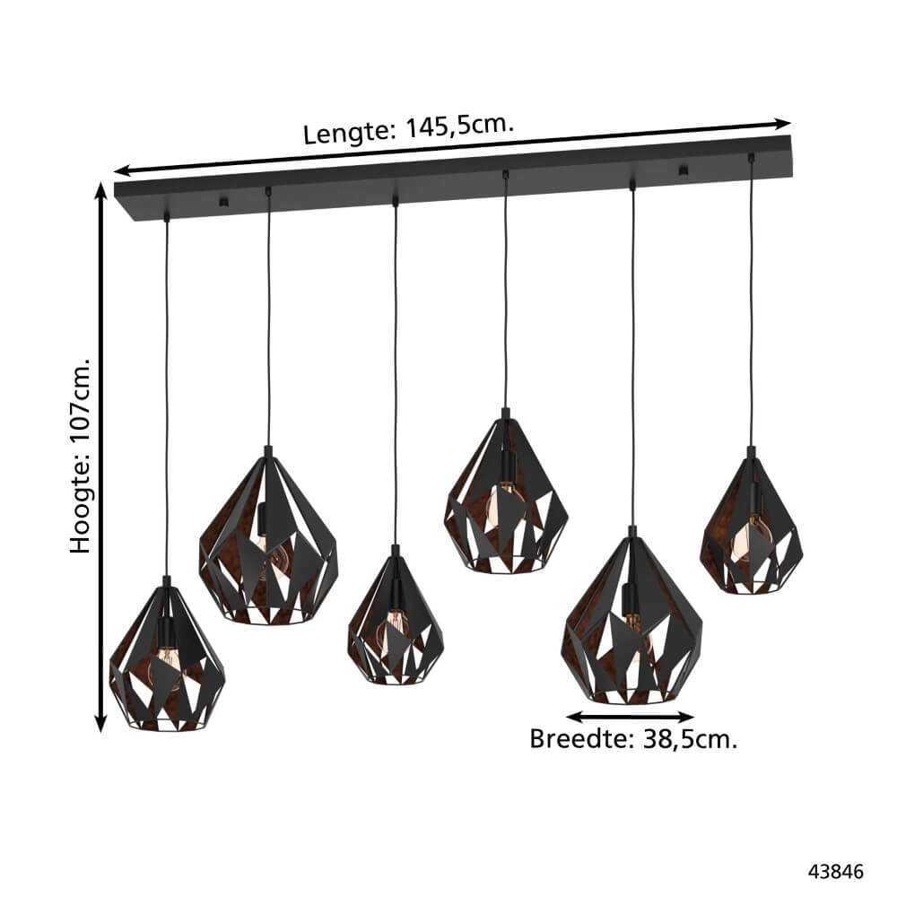 Lampe de table à manger lampe suspendue Carlton 1 Eglo 9002759438463