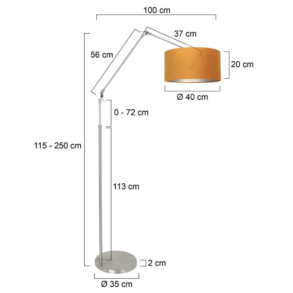 Lampe de lecture Prestige Chic avec du velours doré Steinhauer 8712746145755
