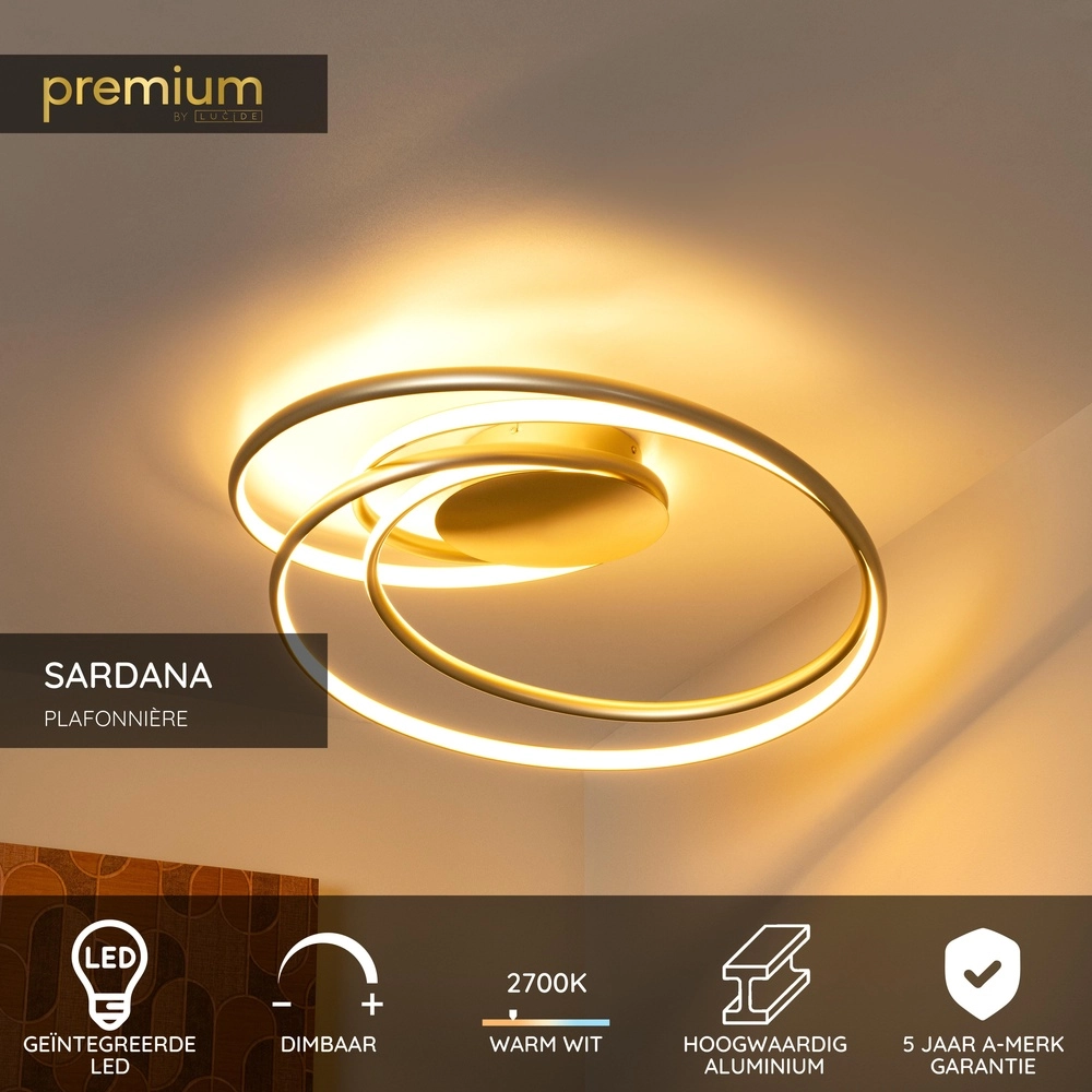 Lampe de plafond à design Sardana Curl Gold Premium by Lucide 5411212520906