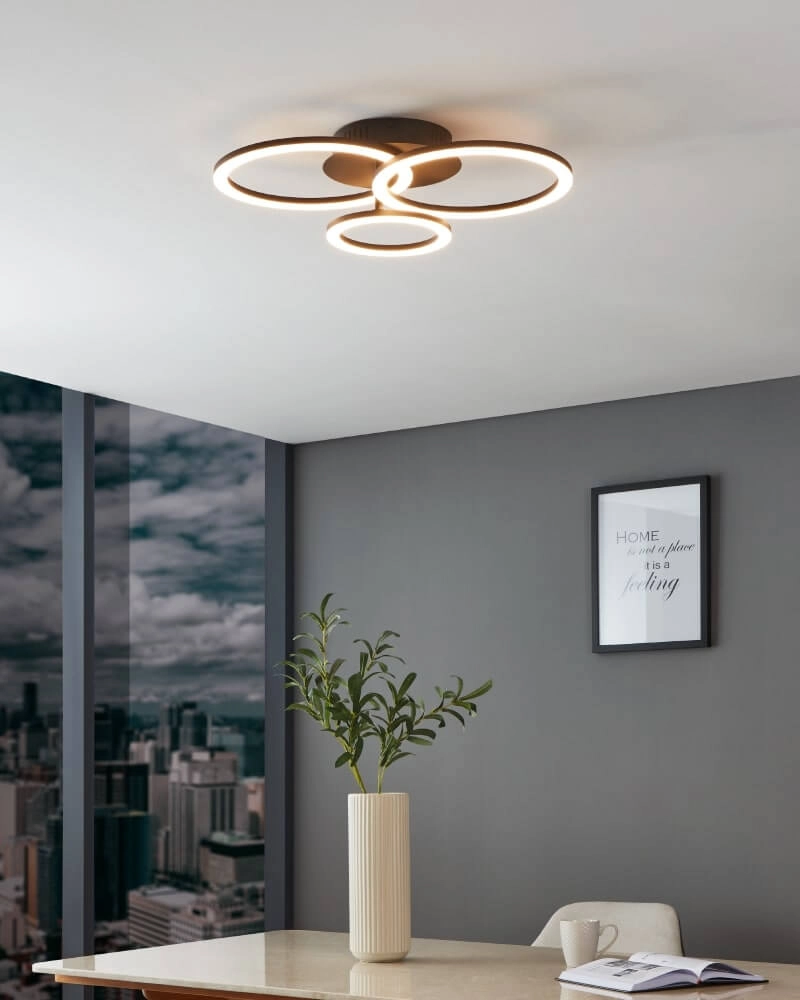 Plafonnier Zigbee Parrapos-Z 54,5x44,5cm noir Eglo 9008606231249