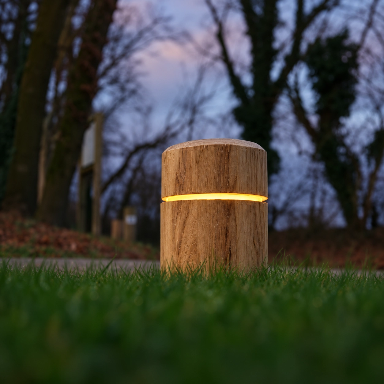 Éclairage en bordure en bois Rondo Alezan - 31,5 cm - 2700K - rond