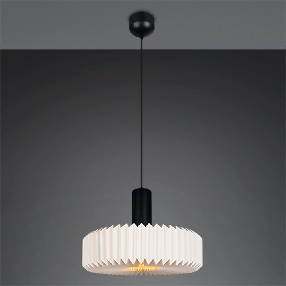 Lampe pendante moderne Lamora noir et blanc Trio 4017807702323