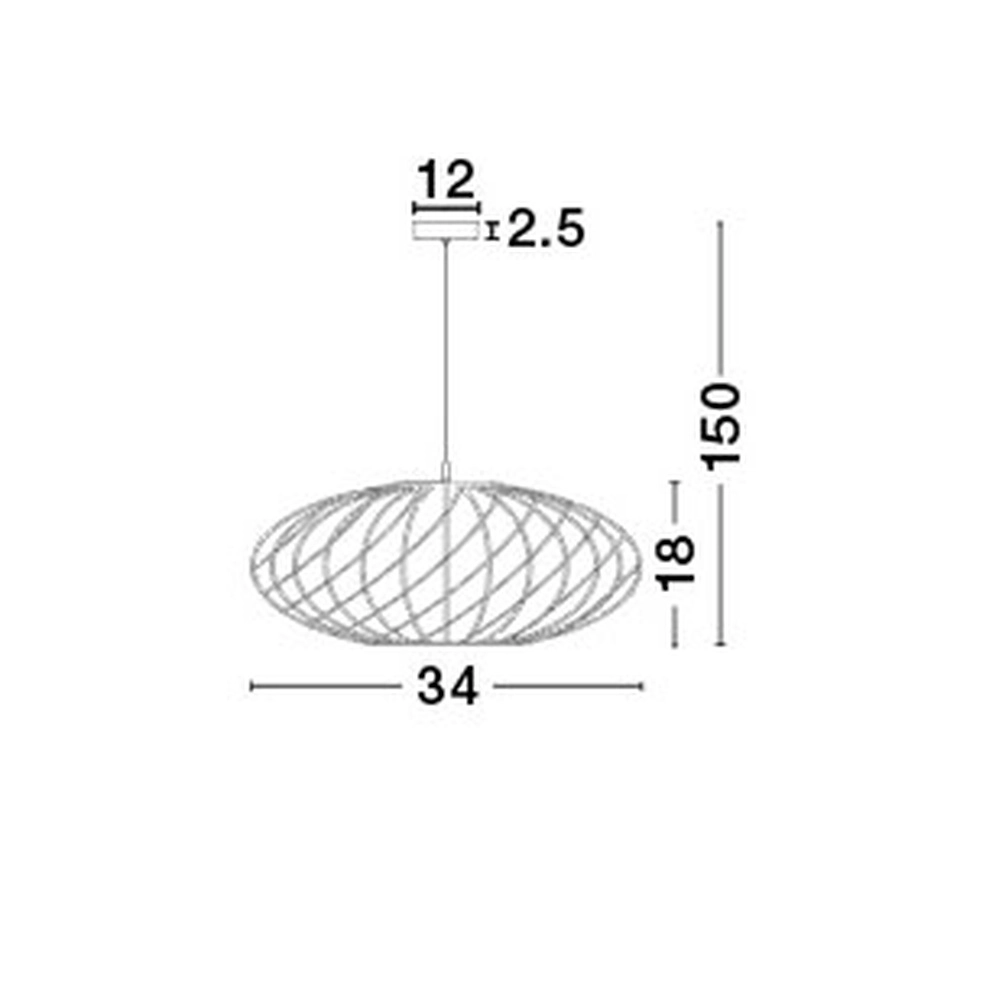 Suspension Eriberto Ø 35cm brun rouille Lyora 5212017407610