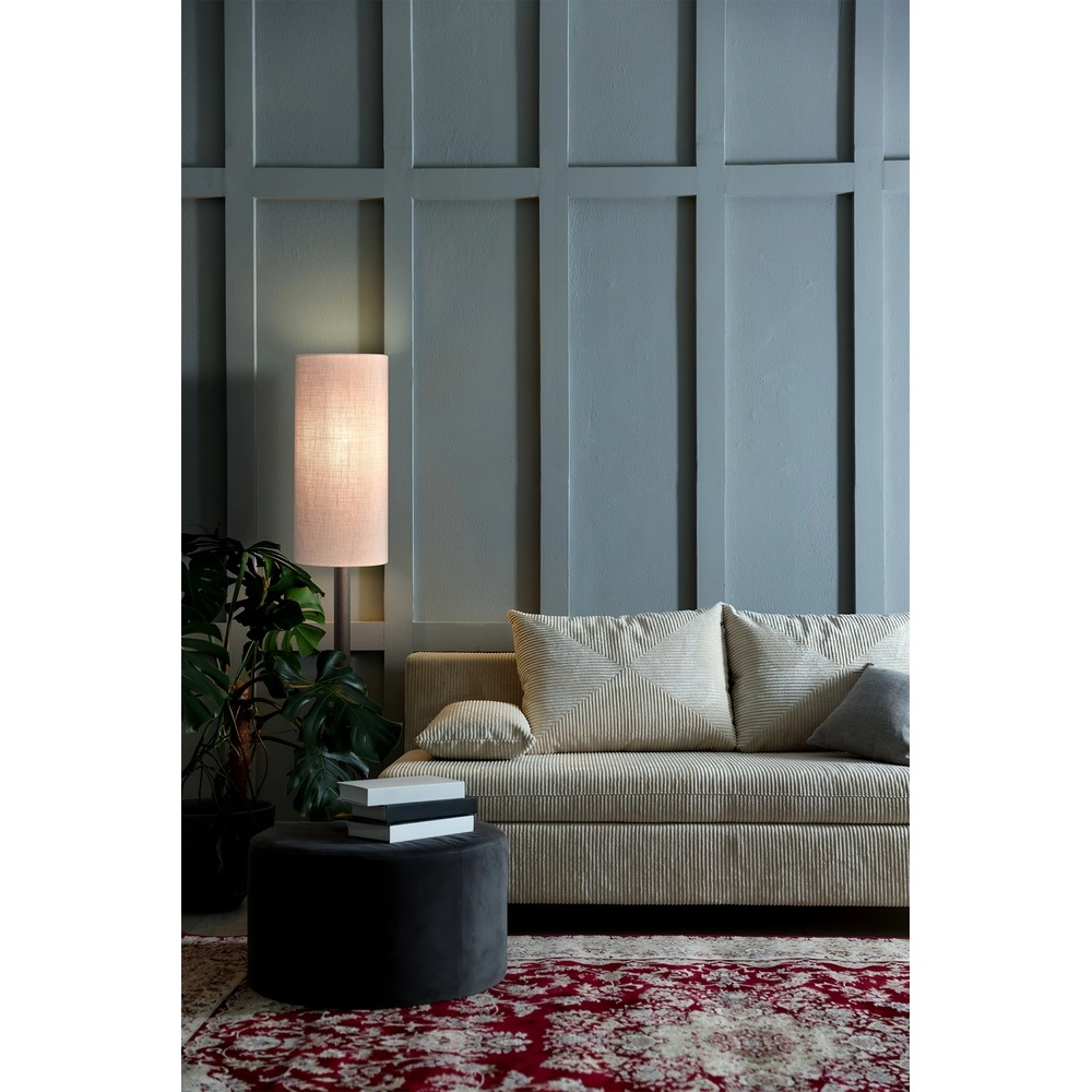 Lampe de pied Lisbourg Cacao avec un chapeau blanc foncé Masterlight