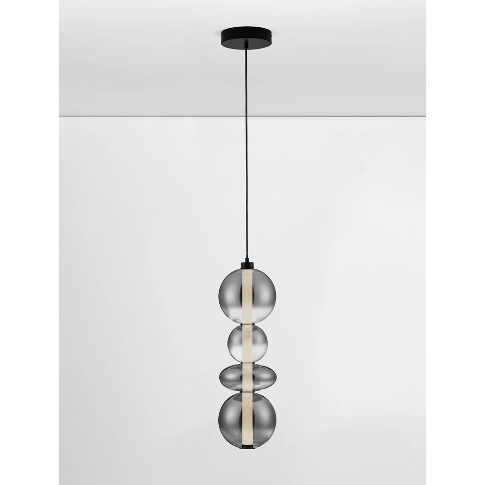 Suspension Bally Verre fumé 62cm Lyora 5212017449177