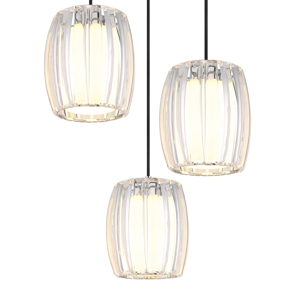 Lampe pendante à 3 lampes Maribel Projectile chromée Globo 9007371580101