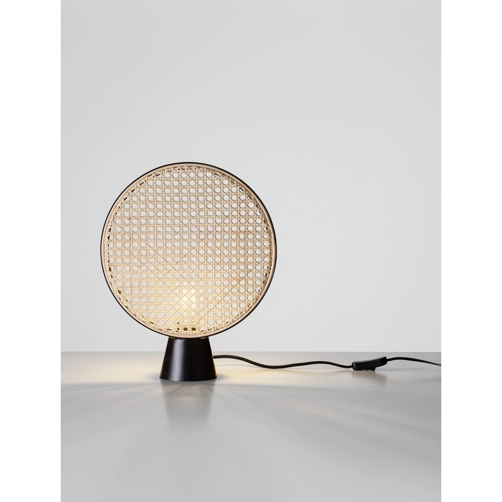 Lampe de table Tiera Rotin avec noir Lampe de table Tiera Rotin avec noir