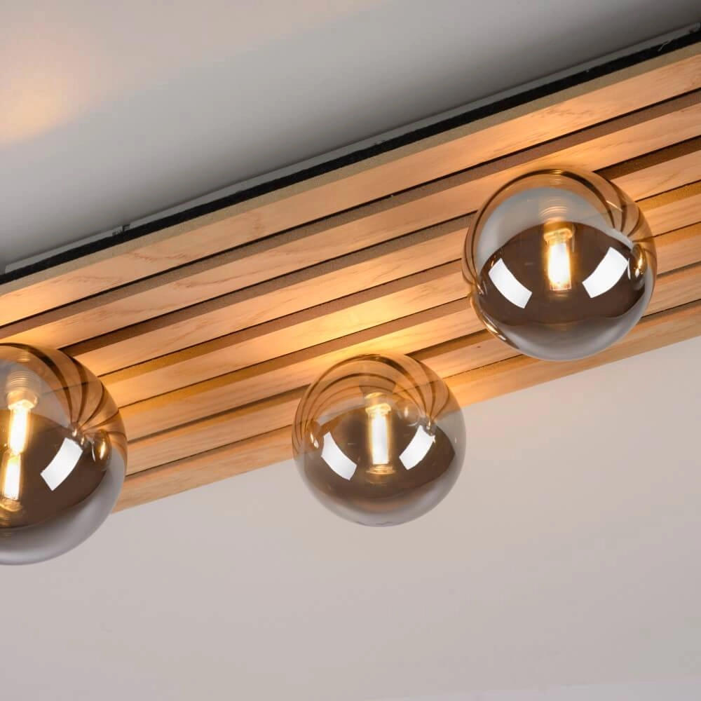 Plafonnier en bois Green Stika rectangulaire Just Light 4043689004248