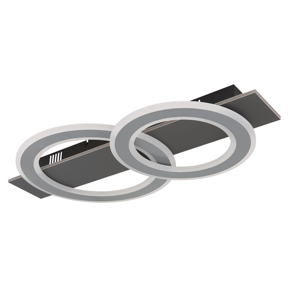 Lampe de plafond à design Jayden Anneaux anthracite 2 Globo 9007371453054