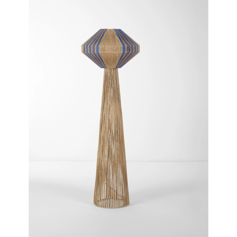 Lampadaire Abby Ø 50cm marron avec bleu Lyora 5212017477439