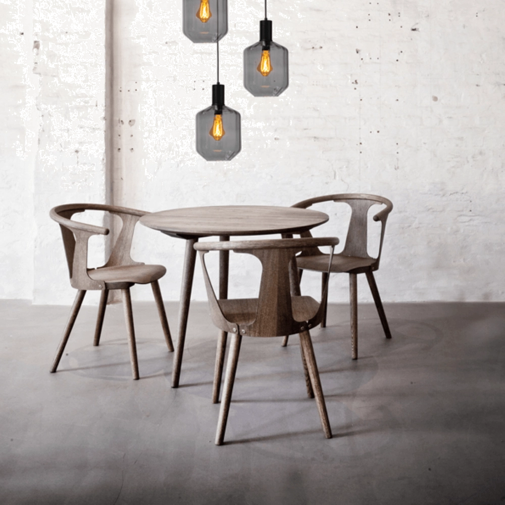 Suspension loft 3 lumières - noire - Porto avec des verres à fumée Jagger Masterlight 8718121270869