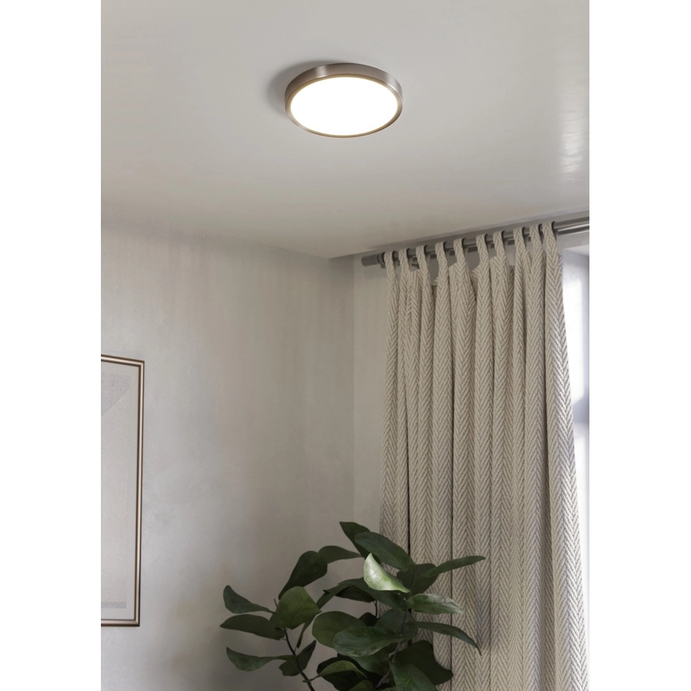 Lumière LED de plafond Fueva 6 rond - acier inoxydable - Ø 27,8 cm Eglo 9008606330249