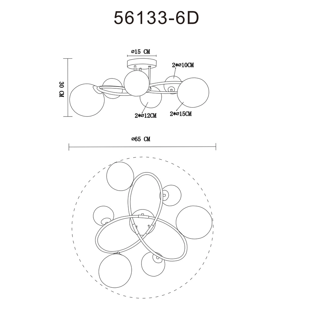 Lampe de plafond noire Riha Conception Globo 9007371448807