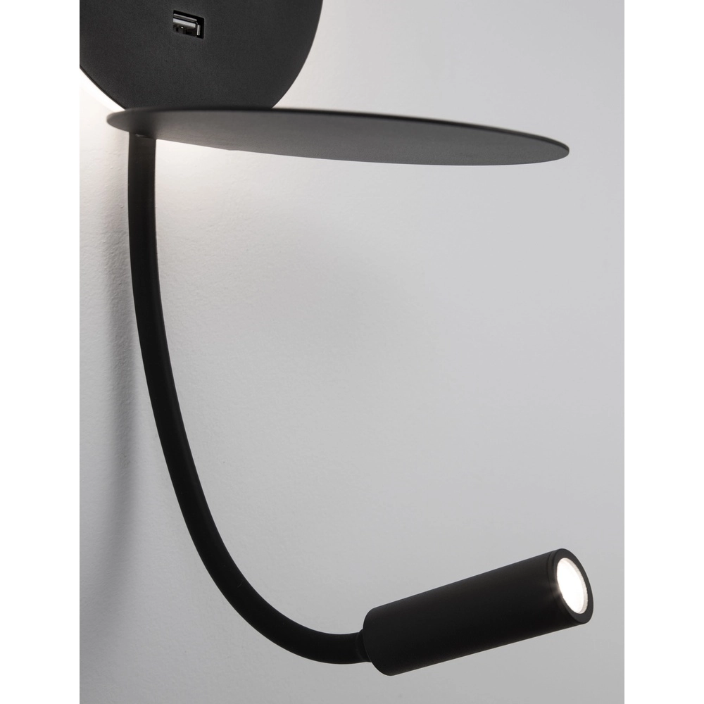 Lampe de chevet Eclip Noir avec USB Lyora 5212017423696