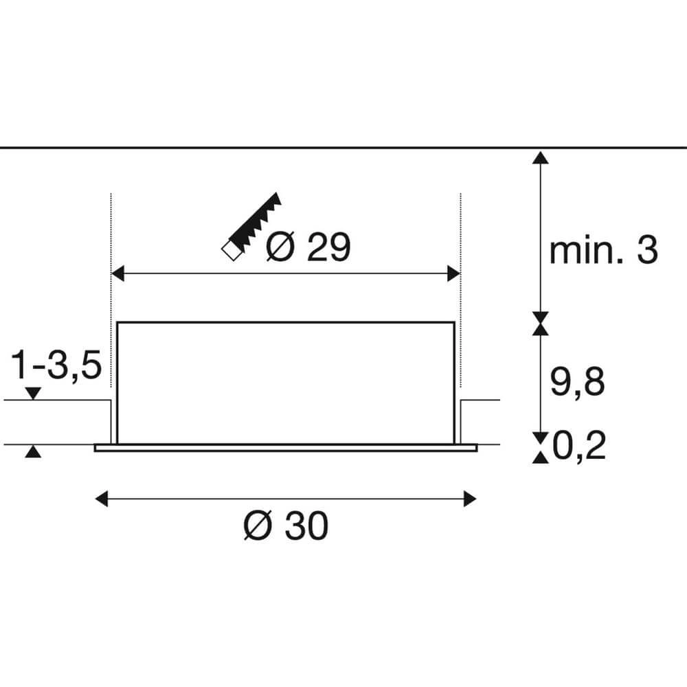 Plafonnier encastré Medo 30 blanc Ø 30cm avec cadre SLV 4024163297707