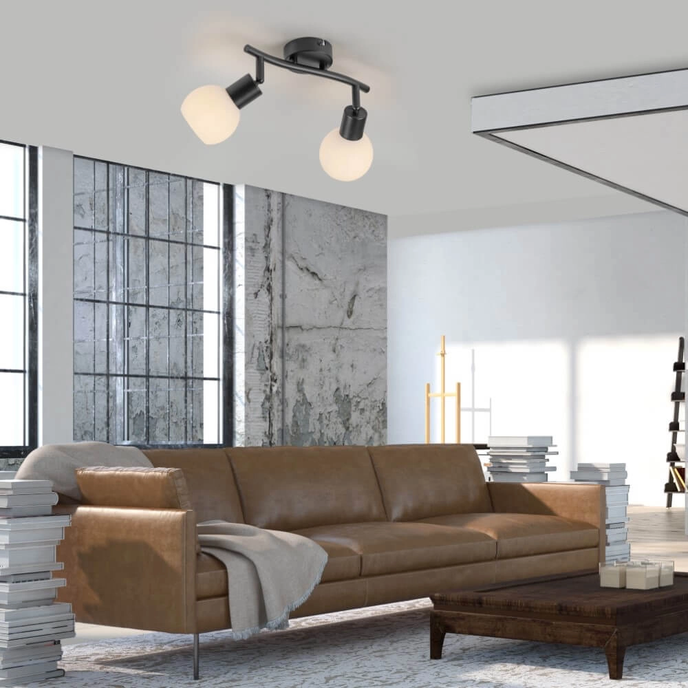 Plafonnier noir Loki 2 lumières Just Light 4043689000769