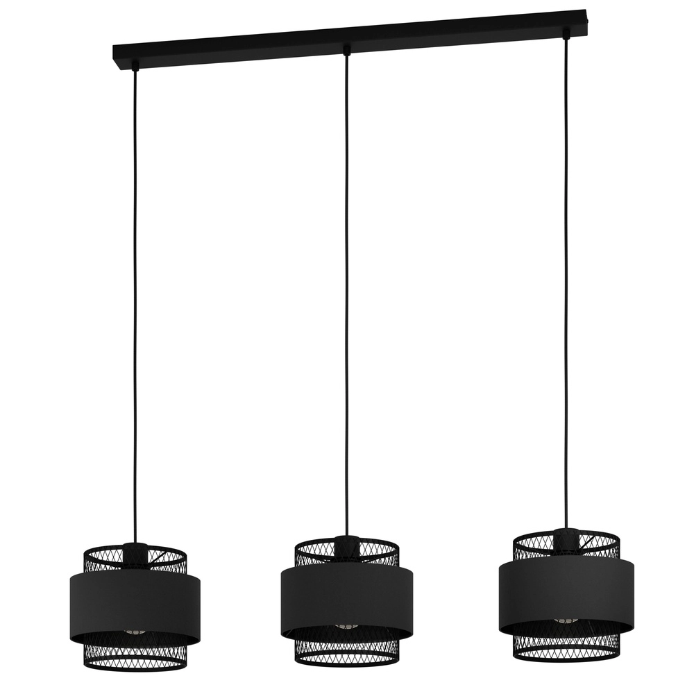 Lampe pendante noire Bazely 3L - Ø 23cm