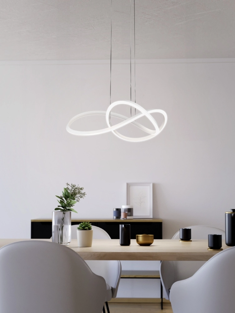 Design pendant lamp Riaza white Ø 83cm height adjustable Stars of Light 9008606357697