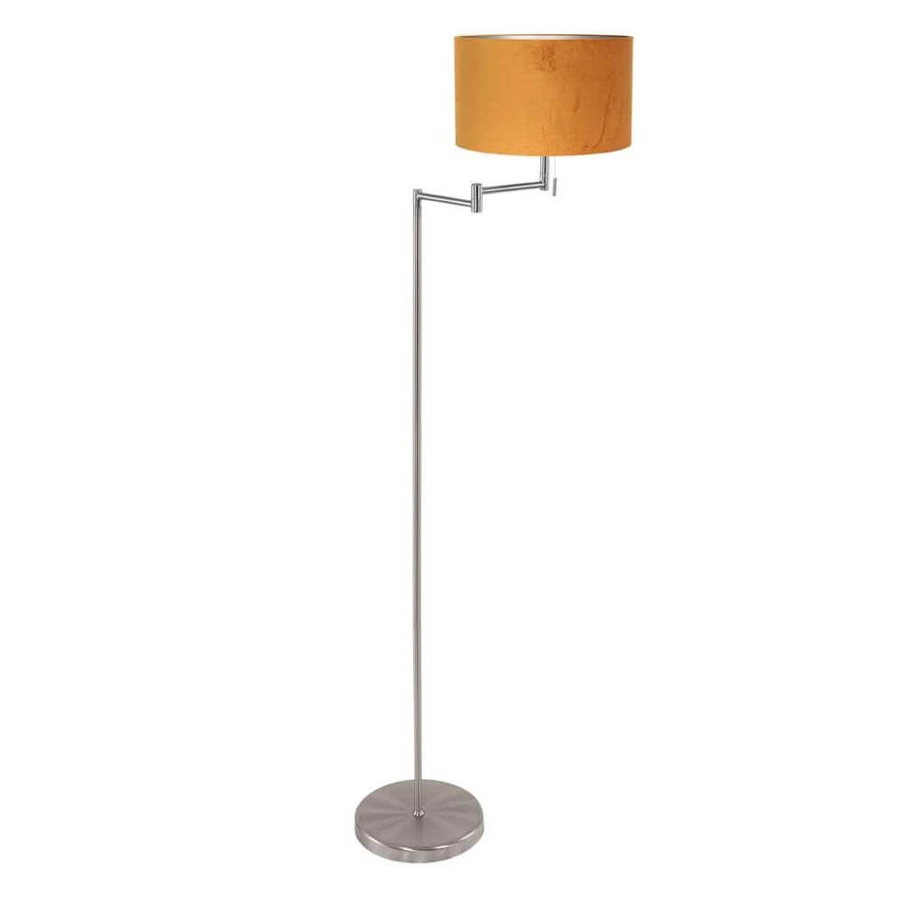 Lampadaire Bella métal avec abat-jour doré
