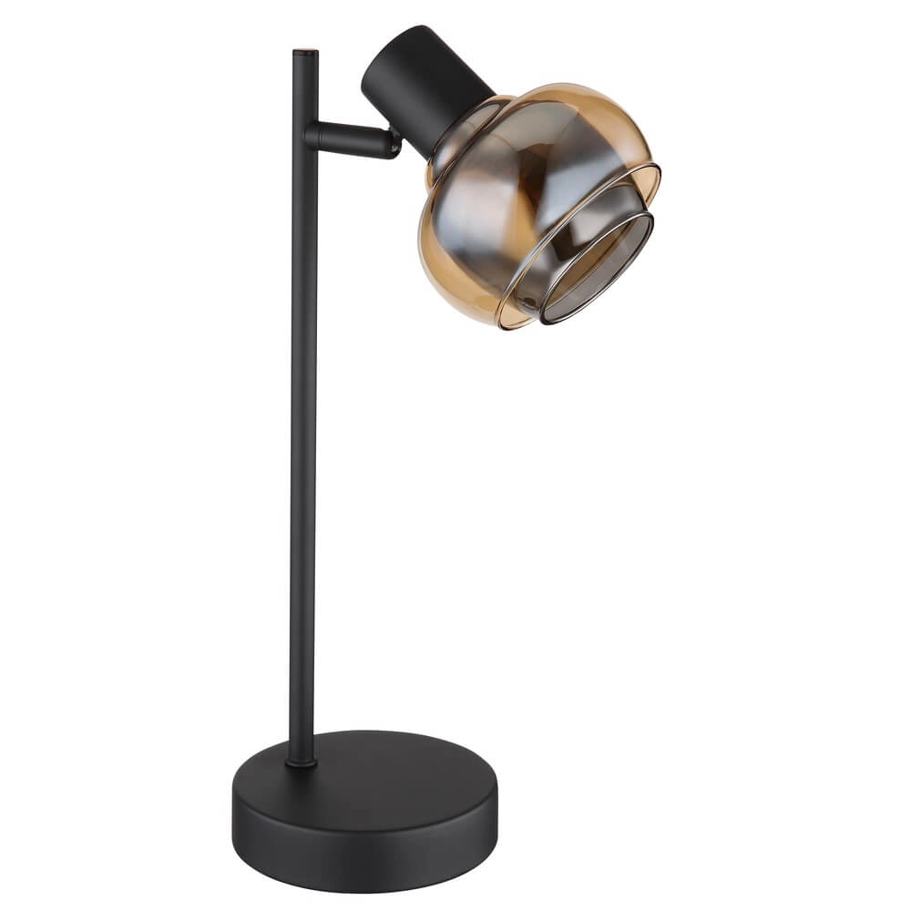 Lampe de table noire Tokki Verre fumé ambré simple Globo 9007371452033