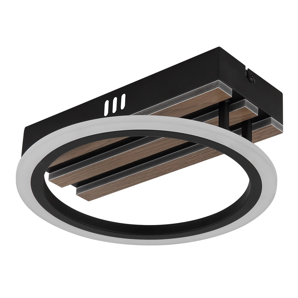 Lampe de plafond Blevins noir avec bois Globo 9007371569168