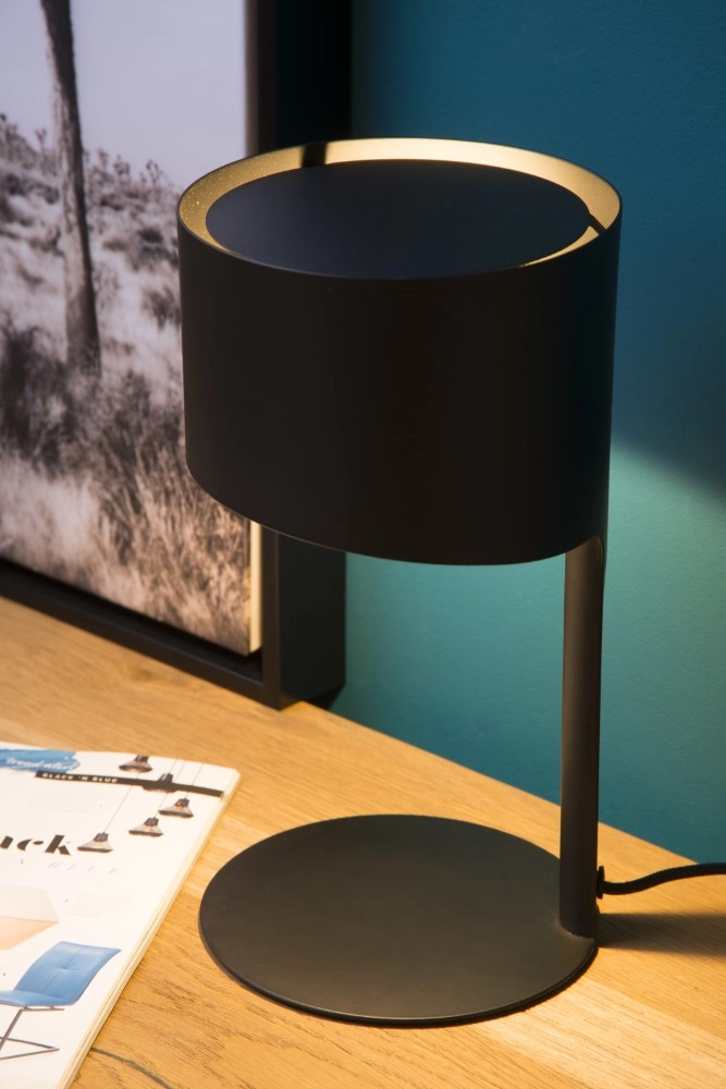 Lampe de table élégante Knulle Ø 15 cm de noir Lucide 5411212450708