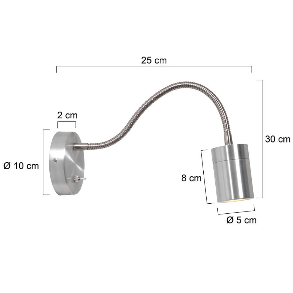 Lampe de chevet flexible Upround Acier inoxydable Steinhauer 8712746161359