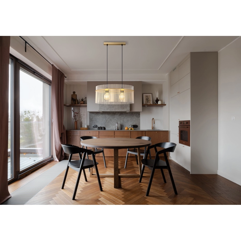 Lampe suspendue Gorley Or avec des bâtons en verre blanc Globo 9007371509140