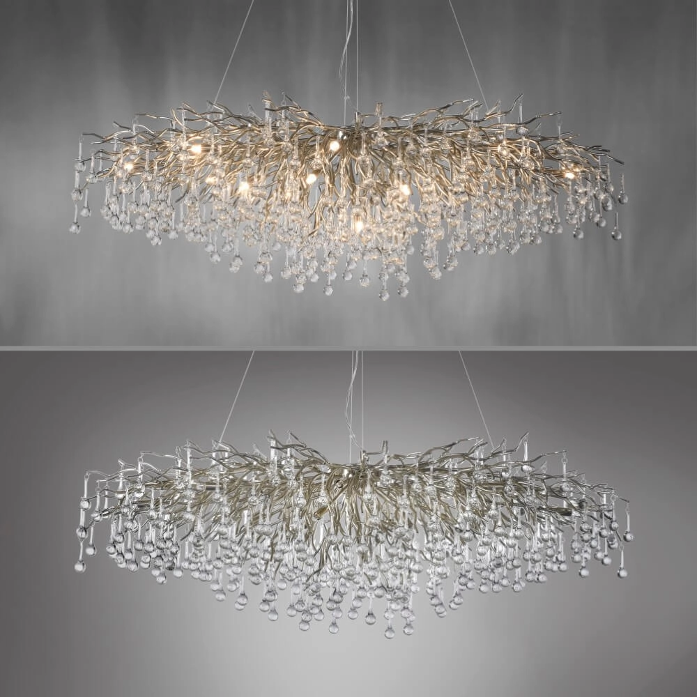 Grand lustre Icicle acier Paul Neuhaus 4012248332924