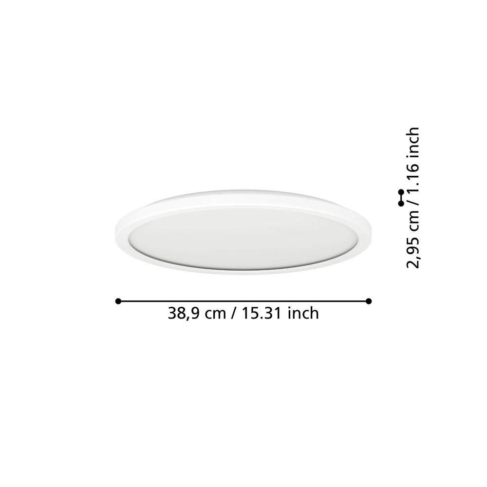 Lampe de salle de bain intelligente Rovito-Z rond - blanc - Ø 38,9cm Eglo 9008606329786