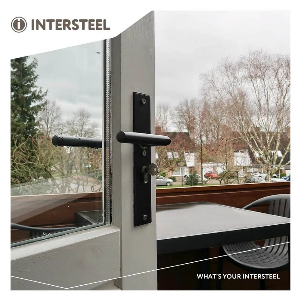 Quincaillerie de porte dérobée Aurano protection contre la traction du noyau PC 55mm droit noir Intersteel 8714186428276