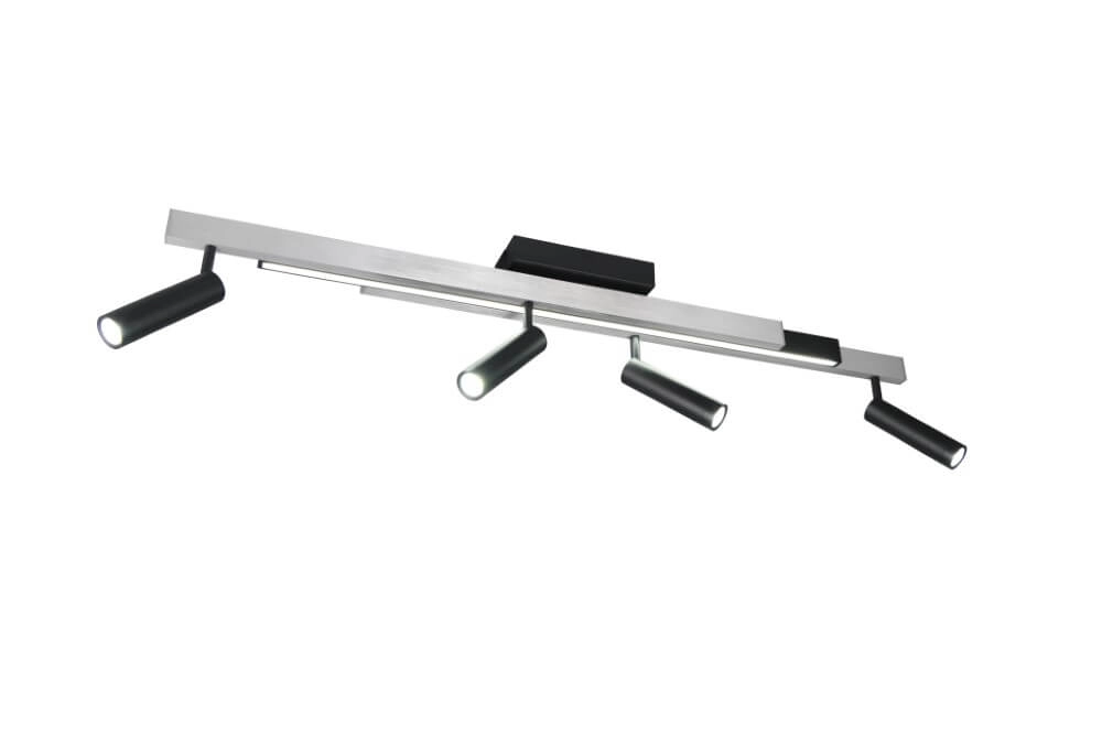 Spot LED 4 lumières Zeno métal avec du noir Trio 4017807614619