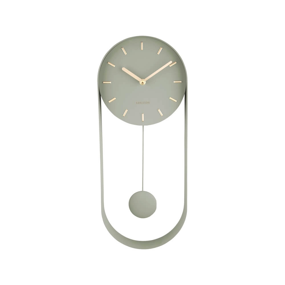 Horloge murale pendule Charm vert - Ø 20 x 50cm