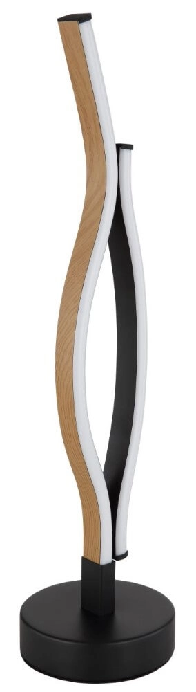 Lampe de table Geronimo noir avec du bois Globo 9007371448050