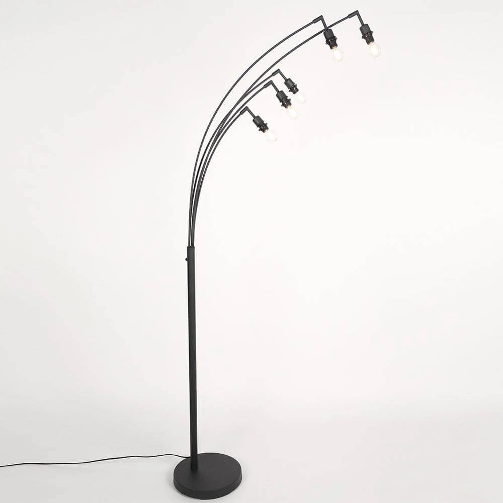 Lampadaire Bambus Noir avec bambou 5 lumières Steinhauer 8712746171464