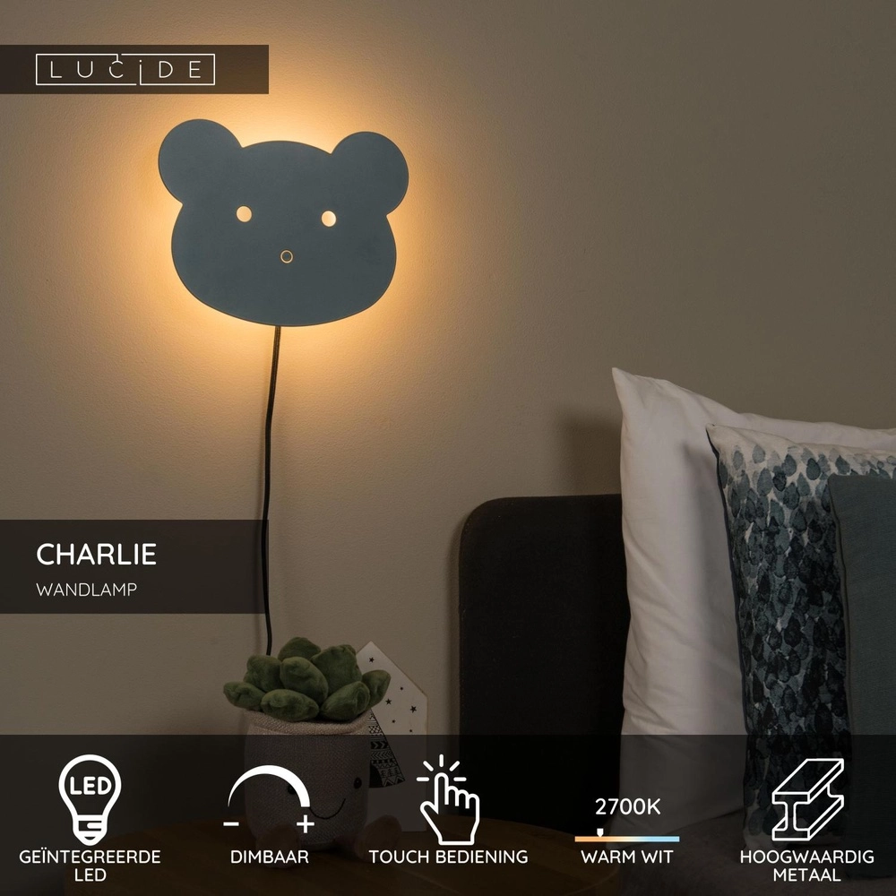 Lampe murale de la chambre des enfants Charlie bleu Lucide 5411212441775