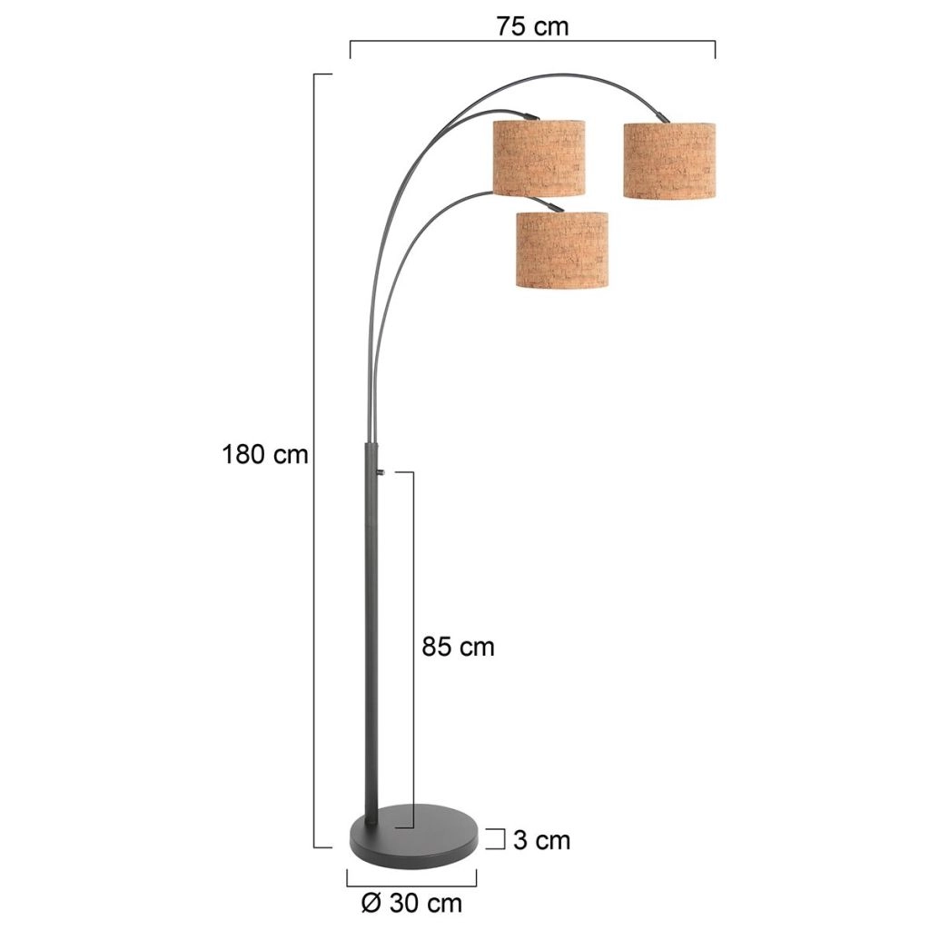 Lampe de pied à 3 lumières Sparkled Light avec des bouchons en liège Steinhauer 8712746180596