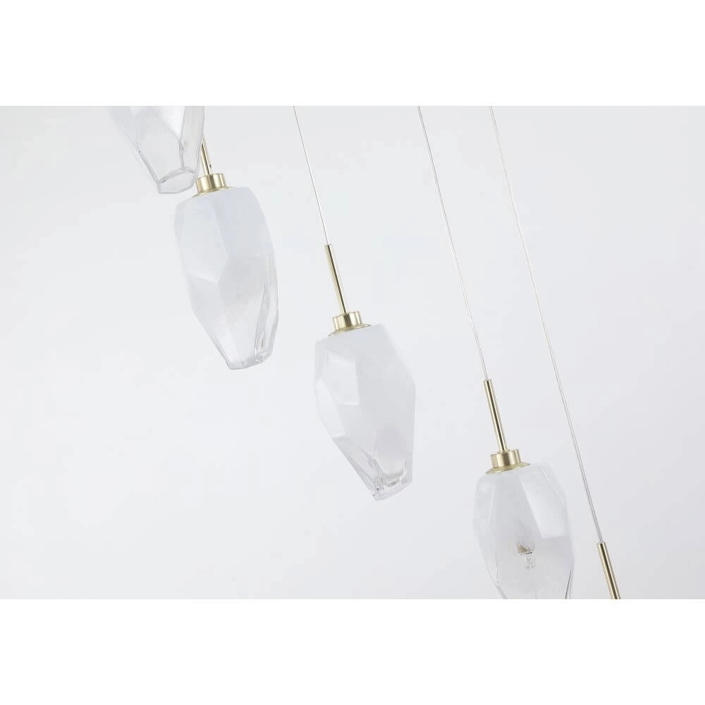 Suspension vide 8 lumières Rocky avec verre blanc Searchlight 5053423273181