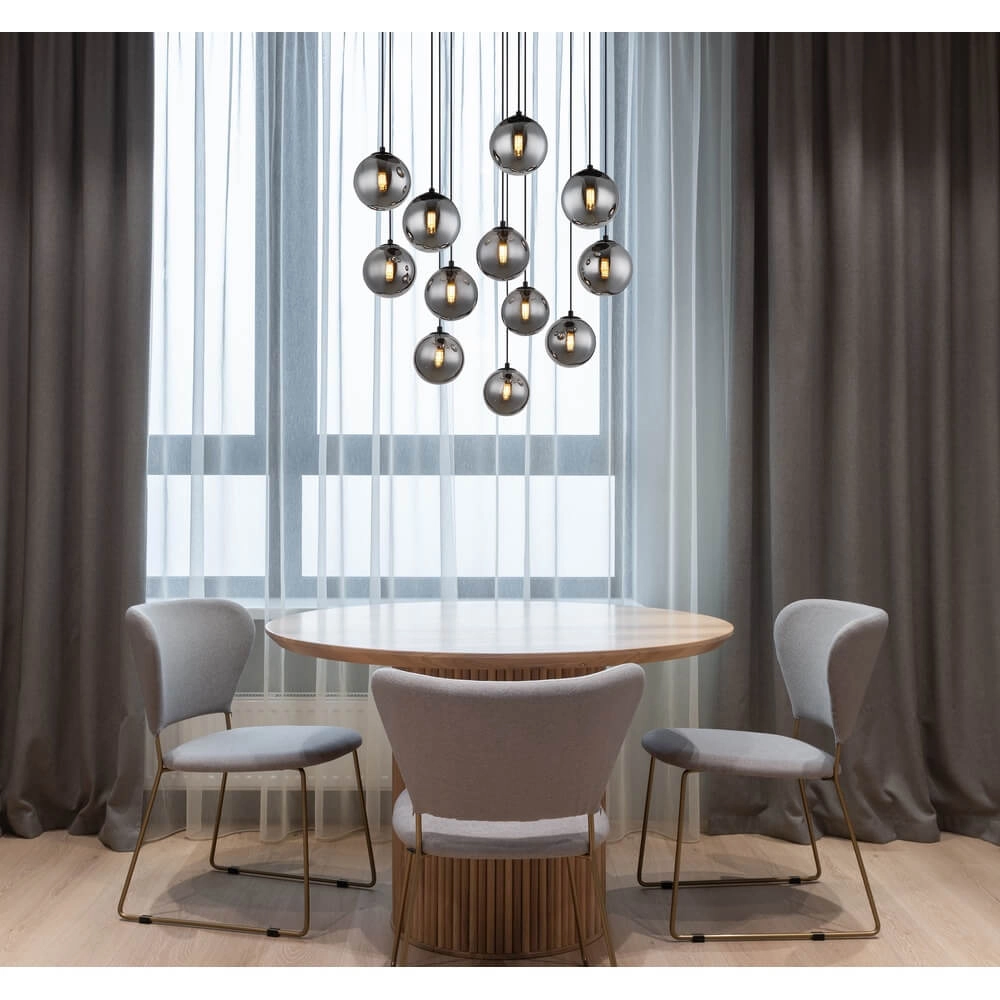 Suspension noire Riha 12 lumières Globo 9007371462520