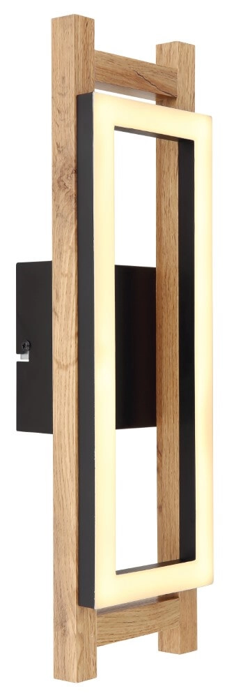 Applique design Illa noir avec du bois Applique design Illa noir avec du bois