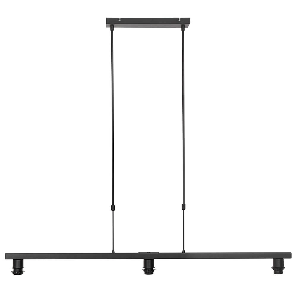 Lampe suspendue noire Stang avec des nuances de lin taupe Steinhauer 8712746165784