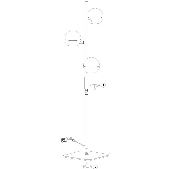 Lampe sur pied à LED Belluno 3-Noir clair - verre Steinhauer 8712746183986